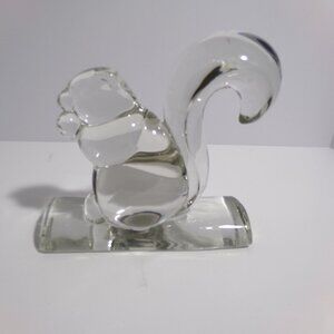 Vintage Barth Art Glass Squirrel On Curved Log Figurine Statue Bookend